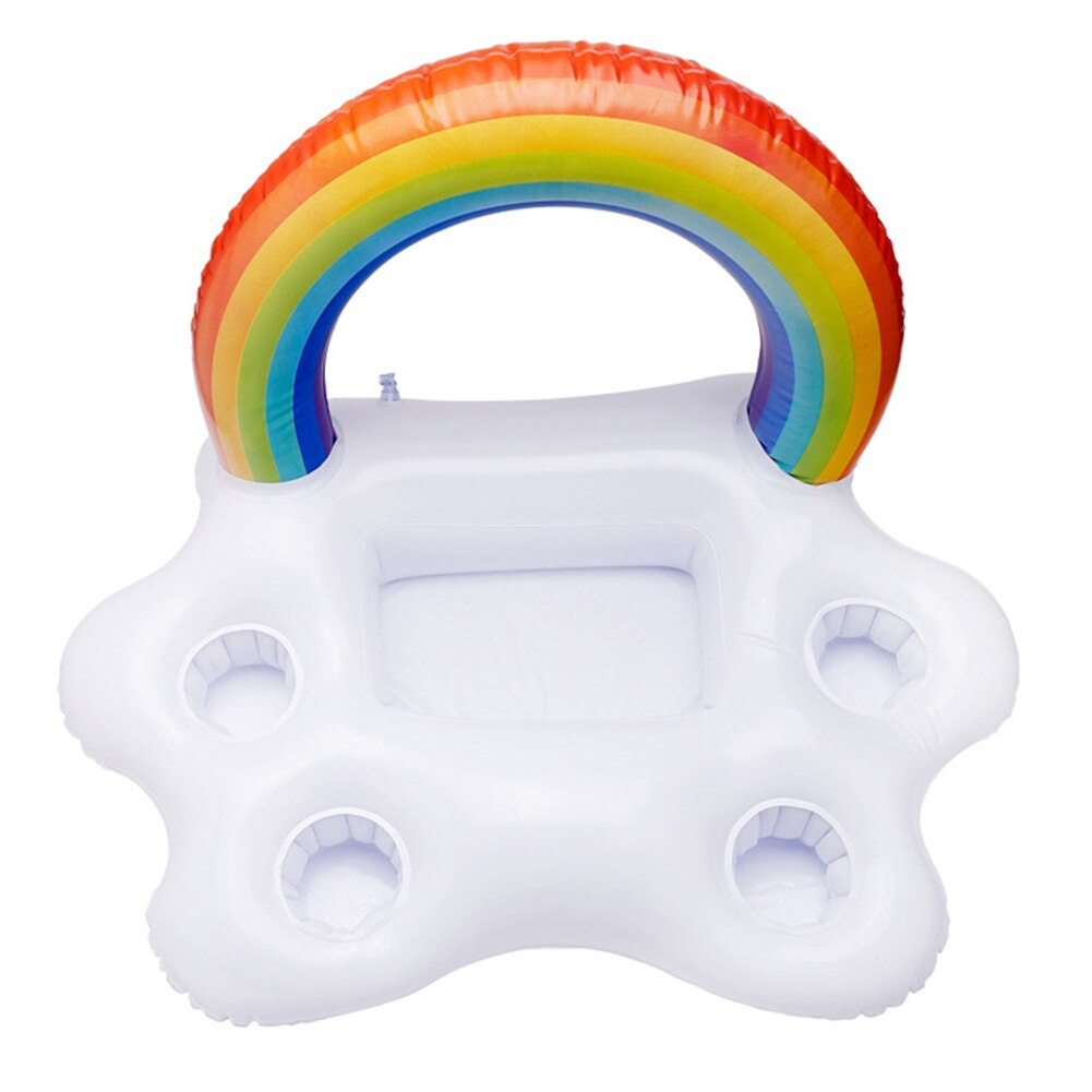 Inflatable Ice Bar Water Party Rainbow Cloud Leisure Swimming Pool Floating Portable Food Storage PVC Outdoor Summer Cup Holder