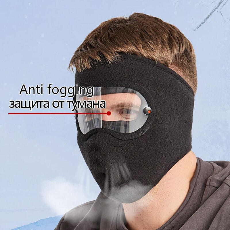 Höst och vinter förtjockad hatt varm maskerad hatt mocka ridning vindtät högupplösta skyddsglasögon anti-fog mask skidhatt kepsar