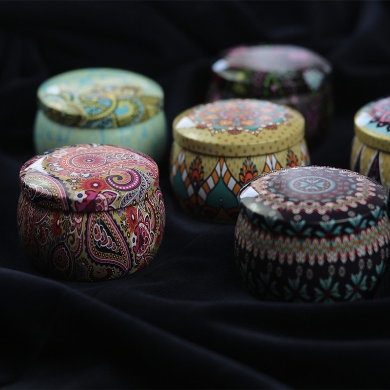 Mooie mini blikken doos sieraden blikken doos koekjes snoep thee opslag ronde trommel blikken doos lade organizer