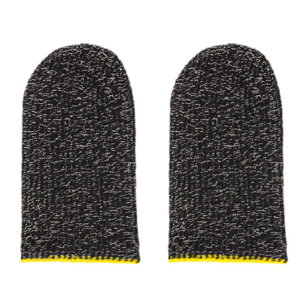 Gaming Nylon Duim Touch Mouw 1 Paar Gaming Vinger Duim Mouw Handschoenen Ademend Game Controller Vinger Covers: silver fiber-Yellow