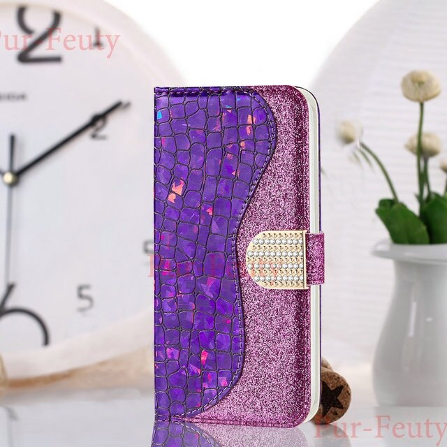 Fall für Huawei P30 Pro Huawei P30 Lite MAR LX1 L21 L23 Luxus Bling Strass Sparkle Brieftasche Flip Abdeckungen für huawei P30 P 30: Huawei P30 / Purpurrot