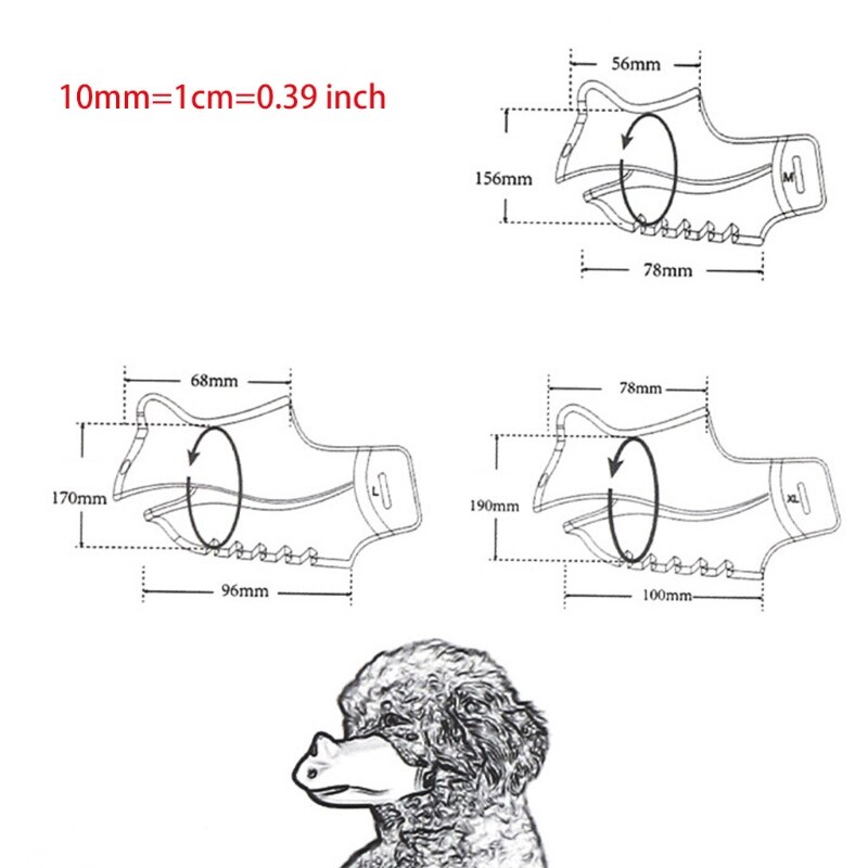 Rhino Mond Vorm Verstelbare Hond Muilkorf Tough Duurzaam Anti Bijten Barking Dog Mond Cover Ademend Hond Training