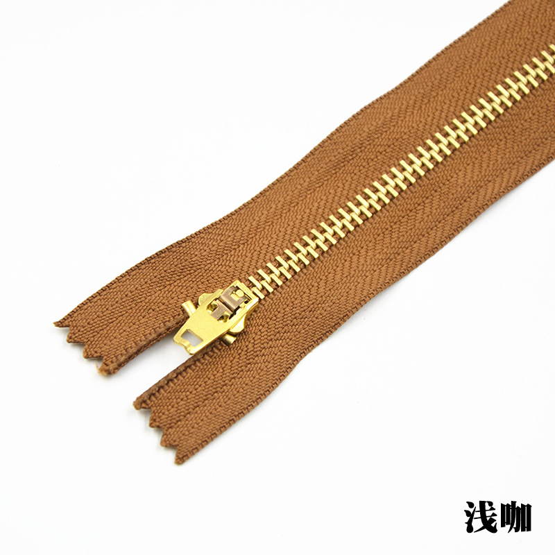 5pcs/lot copper zipper Close-End Zipper DIY for jean bags shoes garment belt sewing accessories DIY: Gold / 13cm