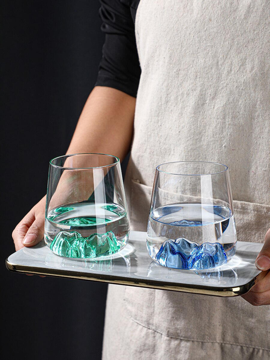 Vasos de cristal de estilo nórdico, vasos dobles transparentes, creativos, aptos para beber, gobetas y Verres, EK50GC