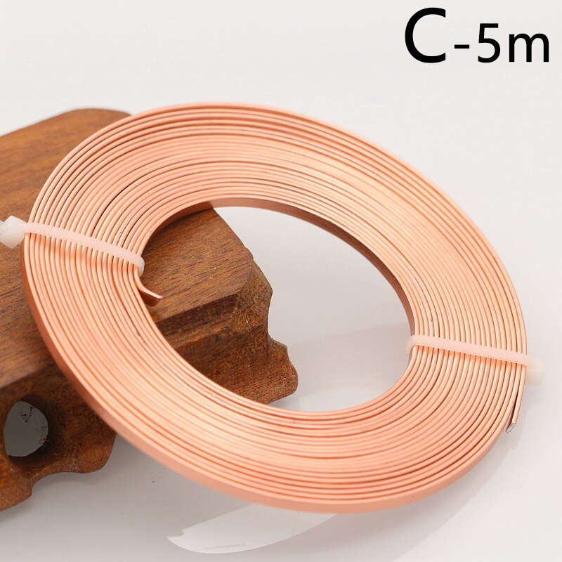 5 Meter 3Mm Platte Anadized Kleur Plated Aluminium Draad Voor Sieraden Maken Armband Craft Diy Accessoires Levert: C