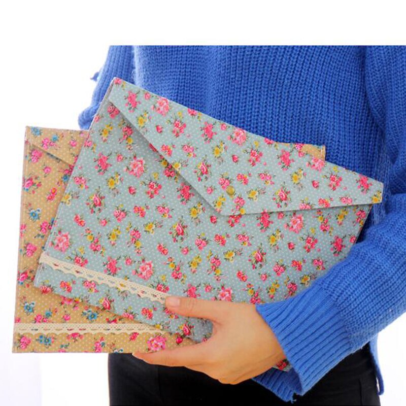 Carpeta A4 de tela bonita para archivos, bolsa para documentos, bolsa de papelería para estudiantes, suministros de oficina para niños, 1 ud.