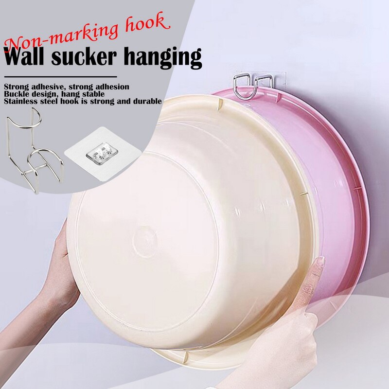 Gancho de lavabo de acero inoxidable para baño, gancho sin clavos para aseo, colgador de pared con ventosa