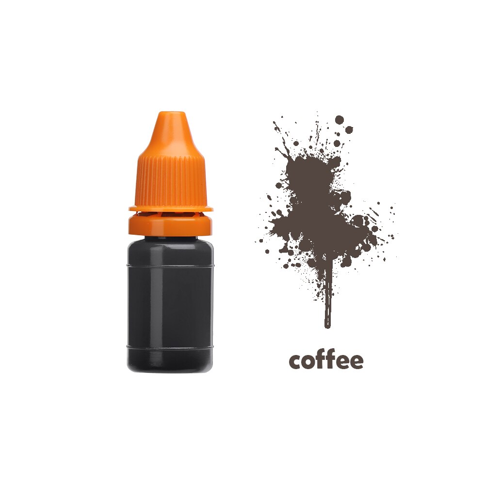 1 stk 10ml farverige flash genopfyldning blækfarver lysfølsom forseglingsstempel olie til træ bryllup scrapbooking gør forsegling kontorartikler: Kaffe