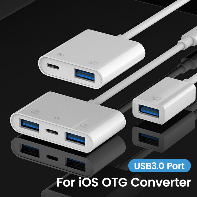 Elough OTG Adapter do iPhone 15 Lightning Male do USB 3.0 Adapter do szybkiego ładowania danych Adapter USB do iPada