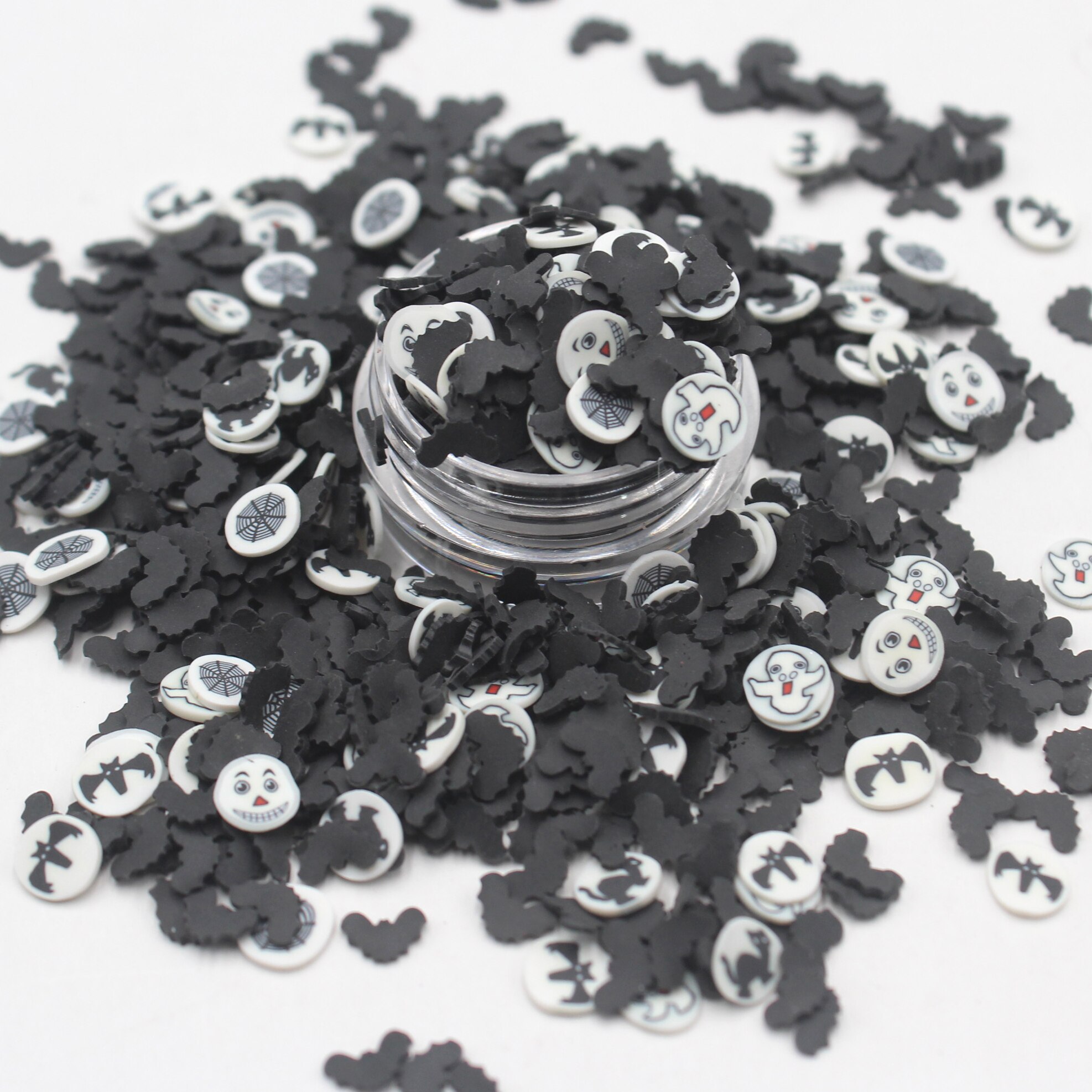 100g/Lot Halloween Series Pumkin Tree Mixed Clay Slices Soft Pottery Miniaure Sprinkles for DIY Crafts Filling Accessories: Group 2