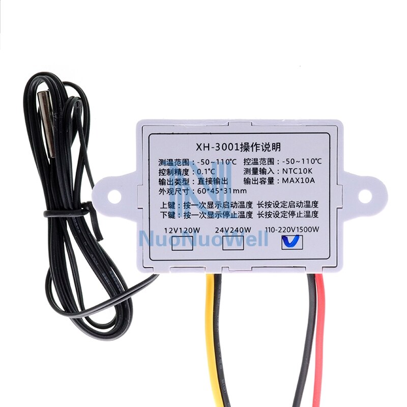 12V/24V/220V Micro Computer Digital Temperature Controller LED Display Greenhouse Heating Thermostat Incubator Aquarium Use