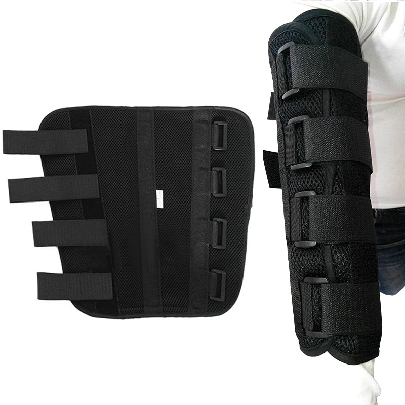Verstelbare Elleboog Joint Herstel Arm Spalk Brace Ondersteuning Beschermen Band Riem Met 3 Vaste Stalen Platen Voor Kinderen Volwassenen