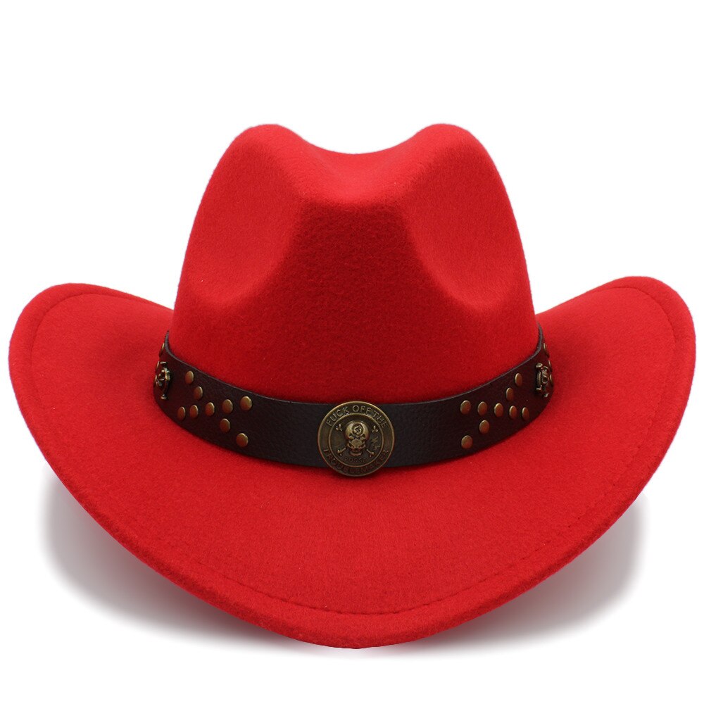 Klassische Frauen Wolle Chapeu Western Cowboy Hütte Winter Herbst Dame Jazz Cowgirl Sombrero hombre Steampunk Kappe Größe 56-58 cm