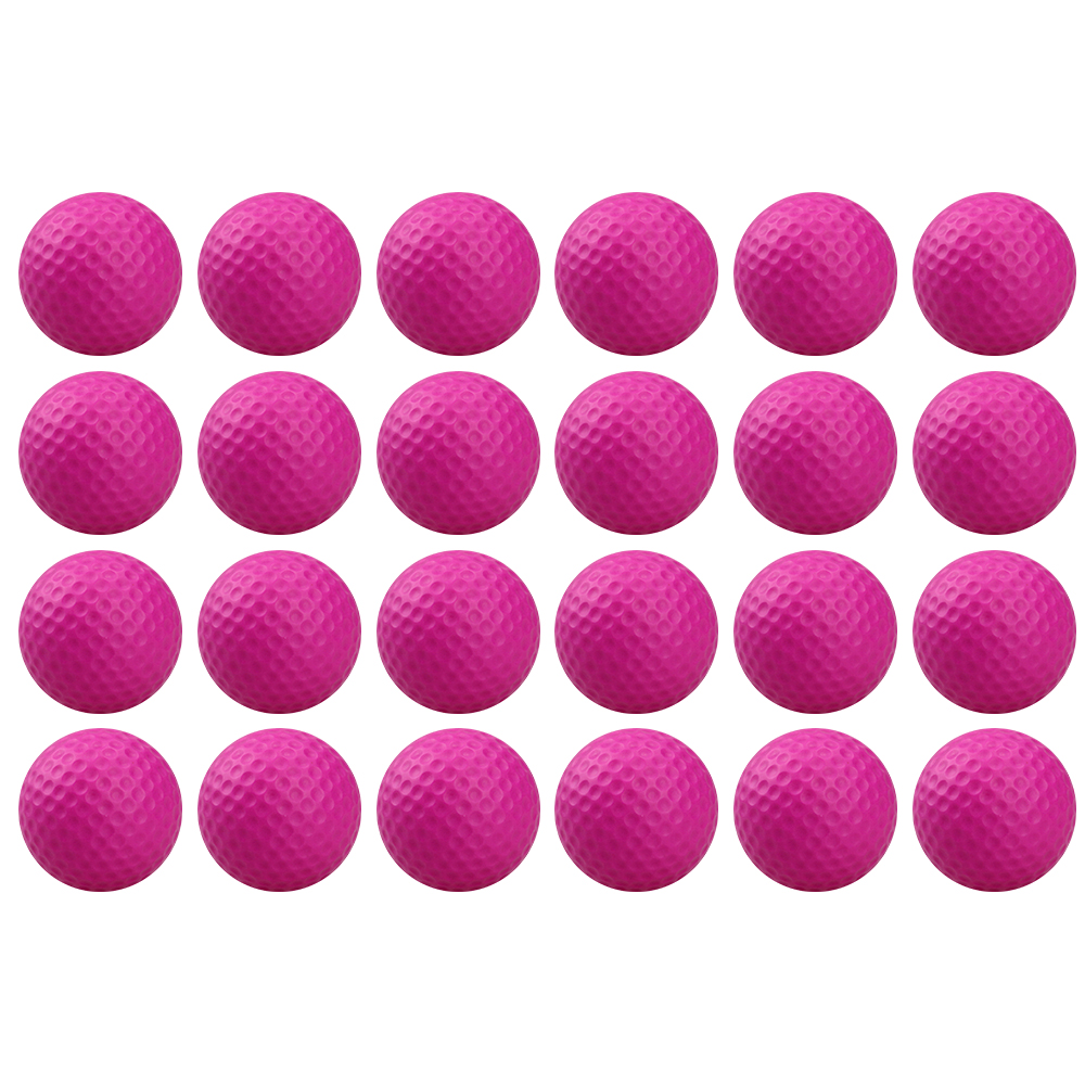 24 piezas de práctica de bolas de golf de espuma de poliuretano suave color de esponja pelotas de golf a granel elástico suministros de entrenamiento para interiores y exteriores: 24Pcs Pink