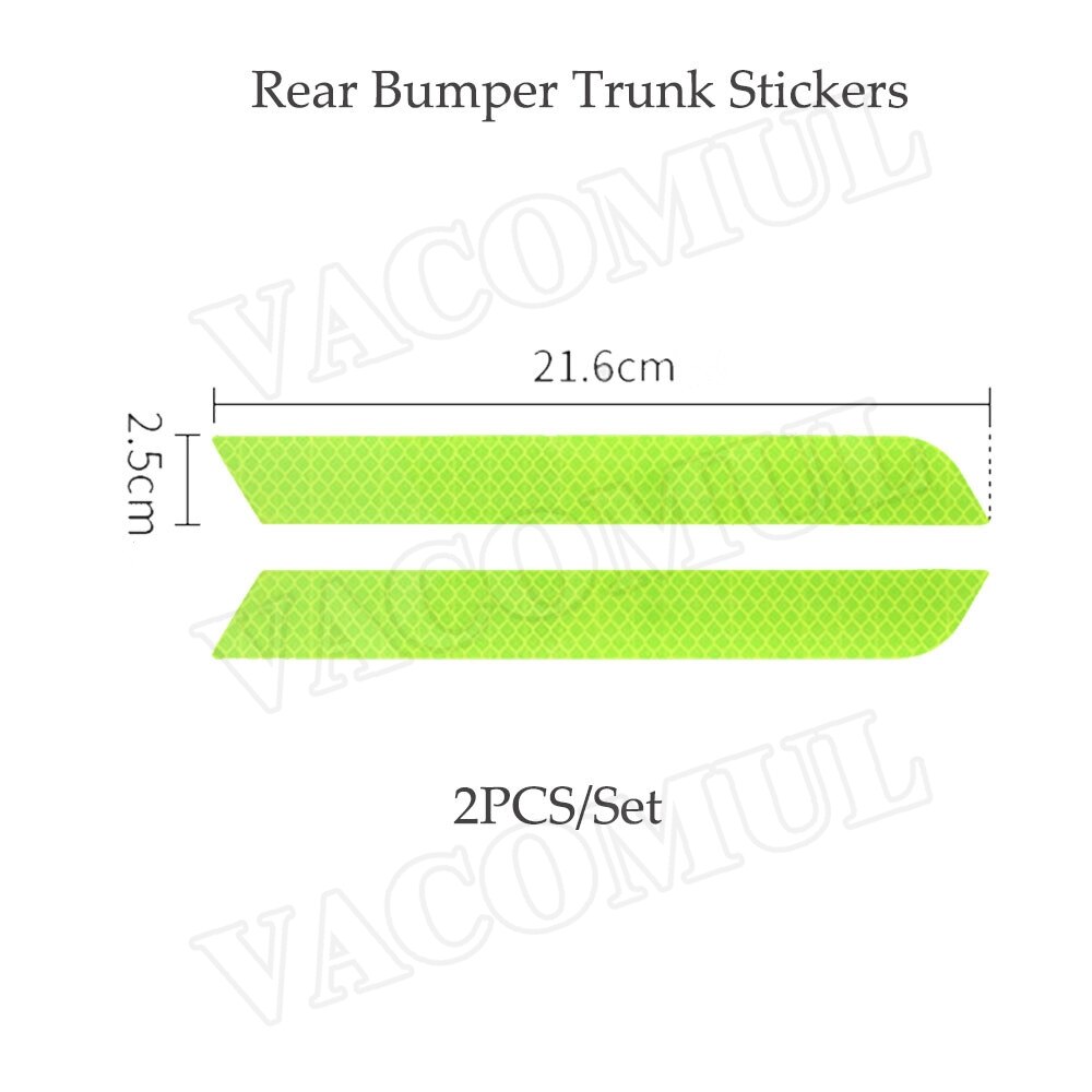 Universele Auto Bumper Reflecterende Waarschuwing Strip Stickers Velg Wenkbrauw Waarschuwen Licht Reflector Beschermende Sticker Scratch Paster