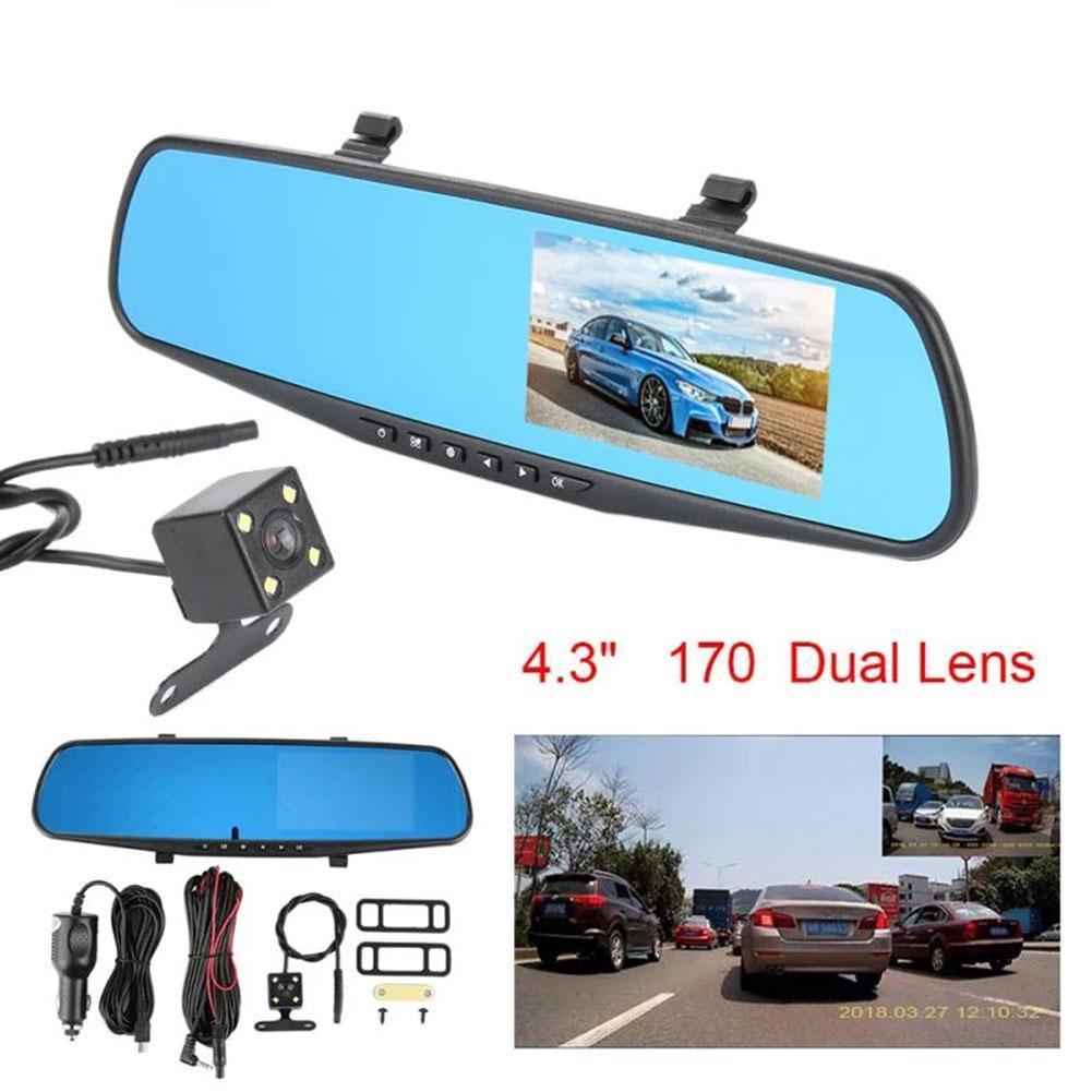 Auto Dvr Rijden Recorder 170 ° Groothoek Dual Lens Video Recorder Achteruitkijkspiegel Rijden Record