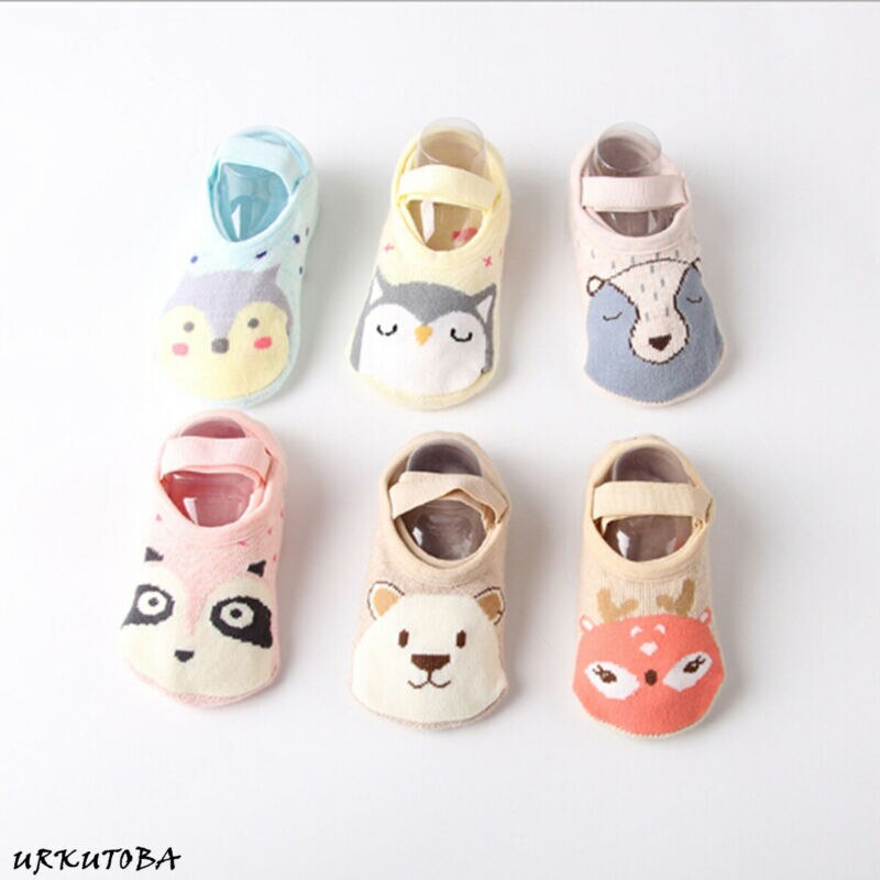 Cute Toddler Non-Slip Socks Kids Baby Cartoon Warm Shoes Anti-slip Slipper 1-3Y