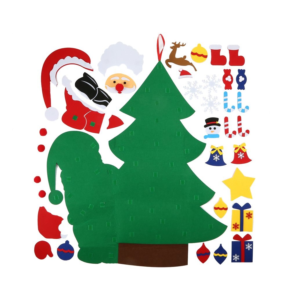 Kids Diy Vilt Kerstboom Decoratie Voor Thuis Jaar Kerst Ornamenten Kerstman Xmas Tree