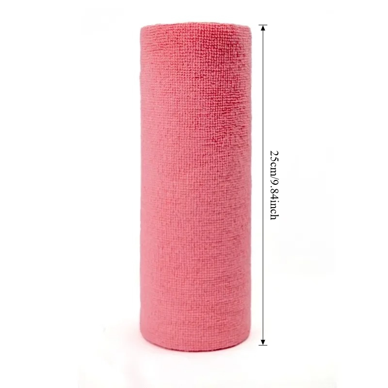 Reusable Cleaning Wipe Household Kitchen Cloth Microfiber Towel Rolls Dish Rags Wash Paper Towel Replacement 1 Roll of 20 Sheets: light yellow