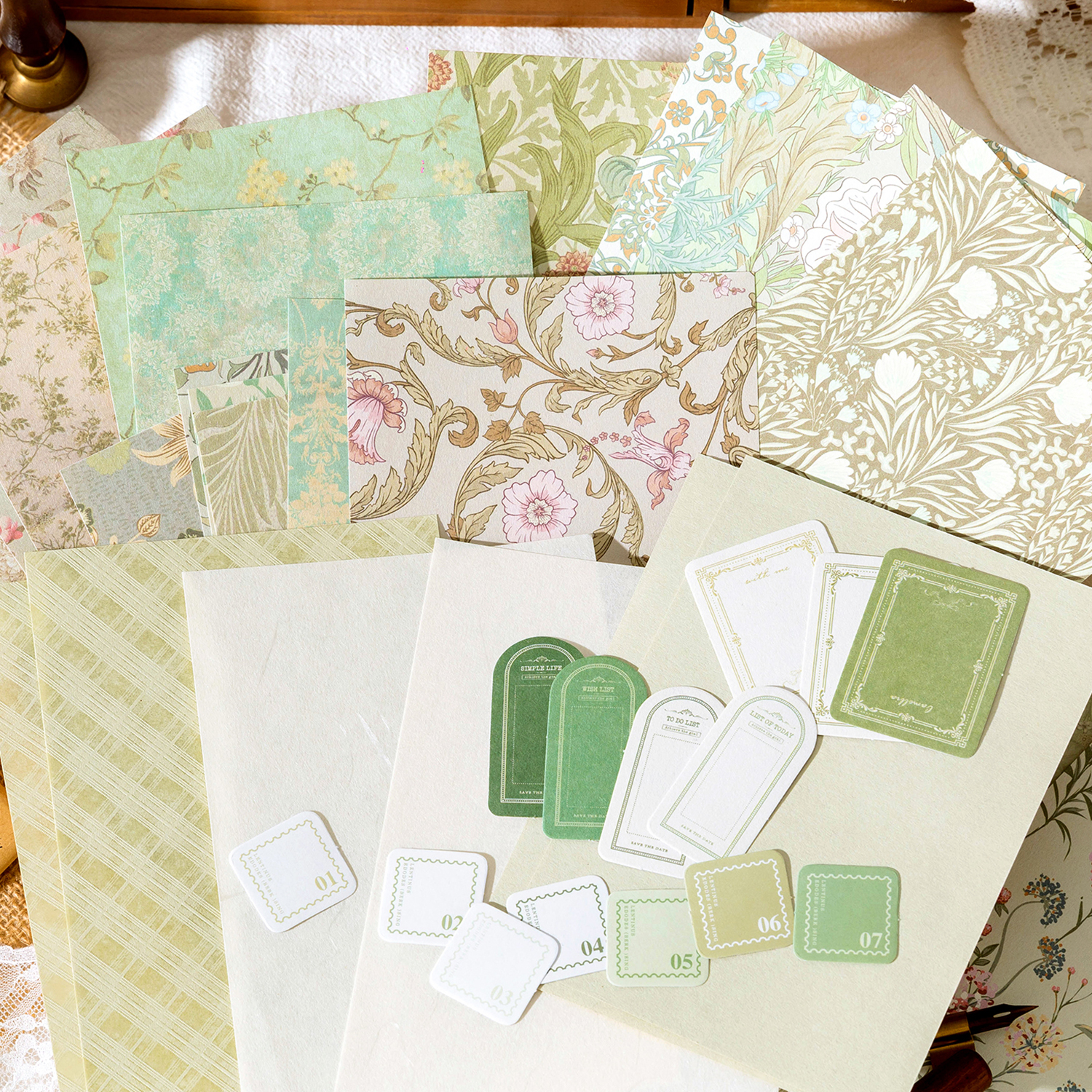 TIANZI 40 stks/pak Vintage materiaal Decoratieve Scrapbooking Dagboek Achtergrond papier DIY junk journal Etiket Briefpapier leveringen