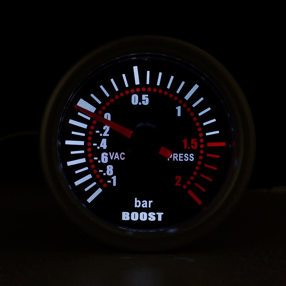 YOMI 2" 52mm Smoke lens Boost gauge bar psi Vacuum Water temp Oil temp Oil press Voltmeter Fuel level Tachometer rpm gauge