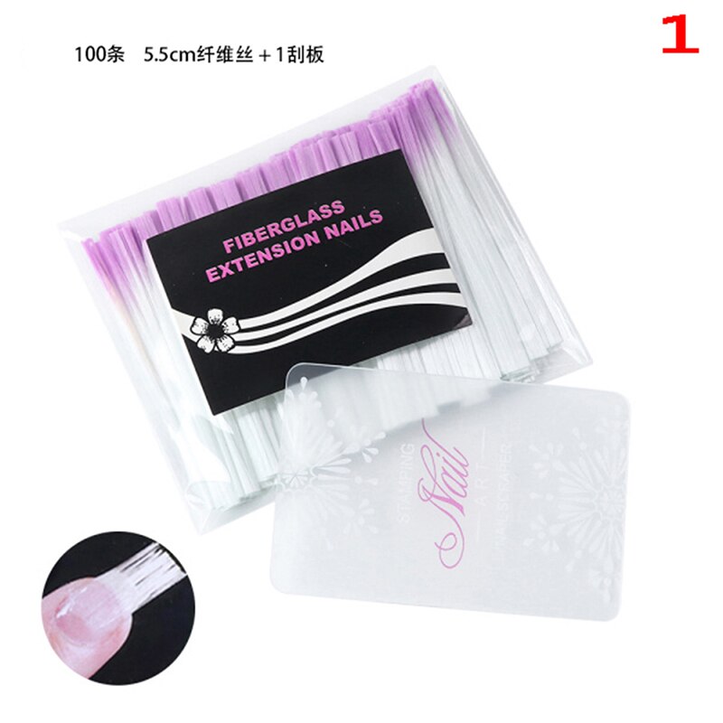 DIY Nagels Buiding Uitbreiding Tips 100PCS Manicure Glasvezel Nagel Vorm Voor Nail Zijde Uitbreiding Nail Art Glasvezel: 100pcs in 1 pack