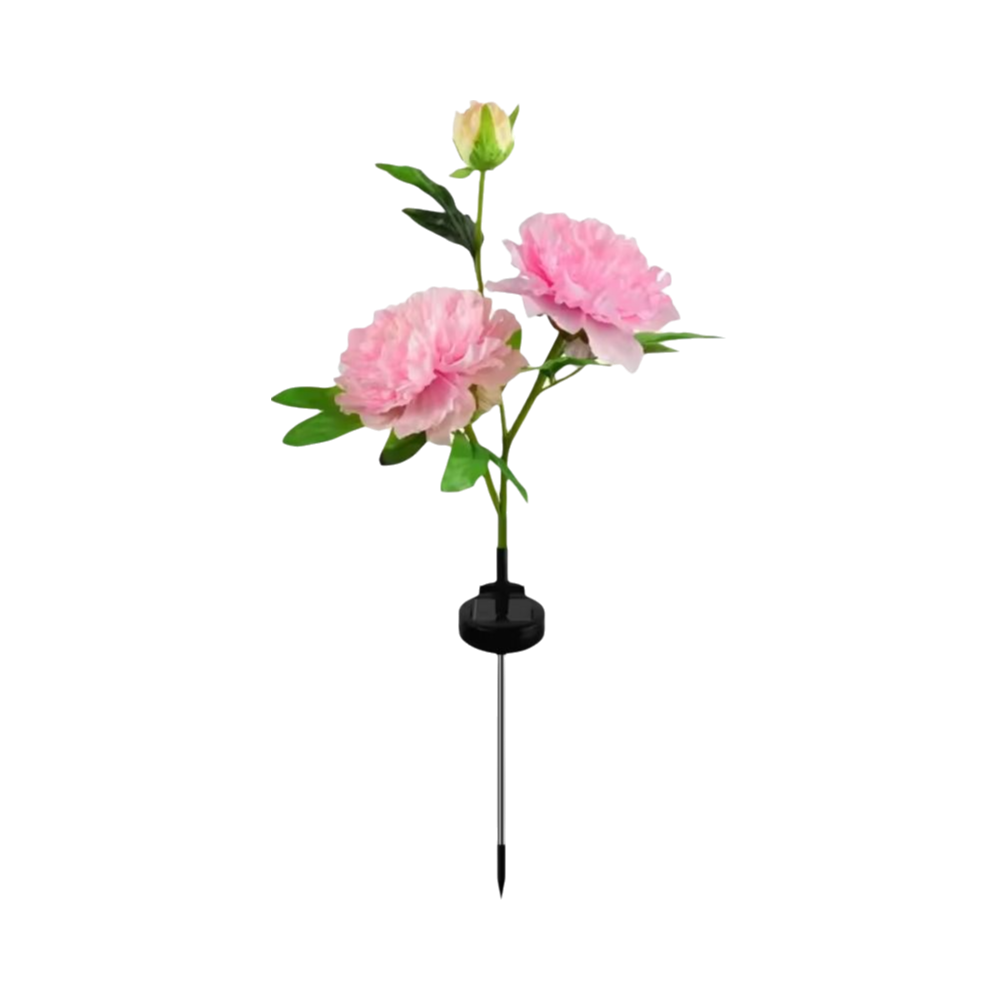 Op zonne-energie werkende tuinverlichting op zonne-energie Simulatie Bloem Pioenlamp Zonne-padverlichting Automatisch aan/uit LED-grondstekkerlicht: Oranje
