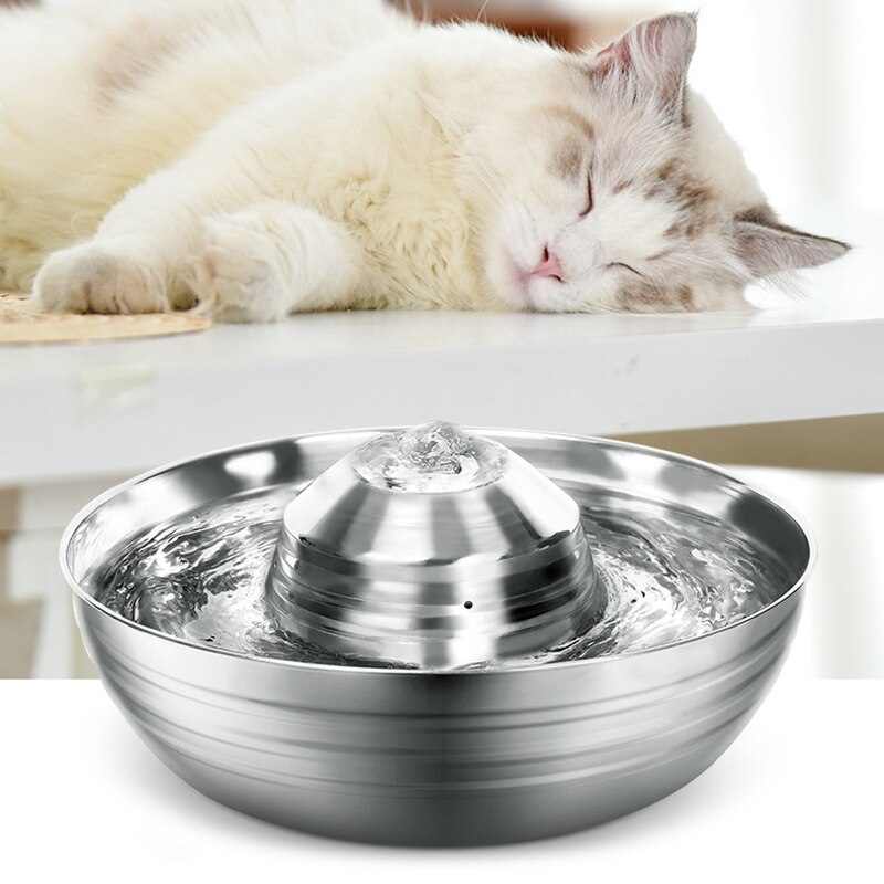Stainless Steel Cat Fountain Filter Water Drinking Fountain Pet Cat Dog Ultra-Quiet Automatic Fountains and Filter Cats Drinker