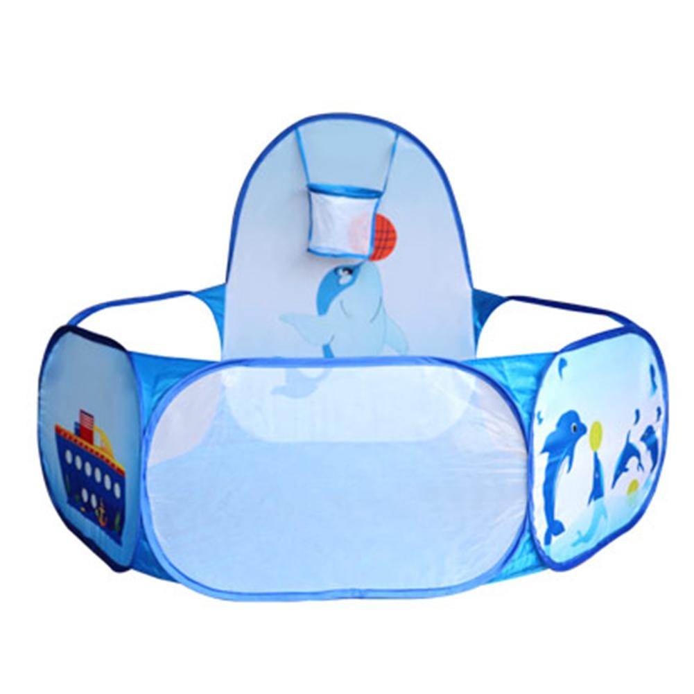 Børne tegneserie delfin mønster baby foldbar klud vaskbar legetøj pool børns hav udendørs spil telt