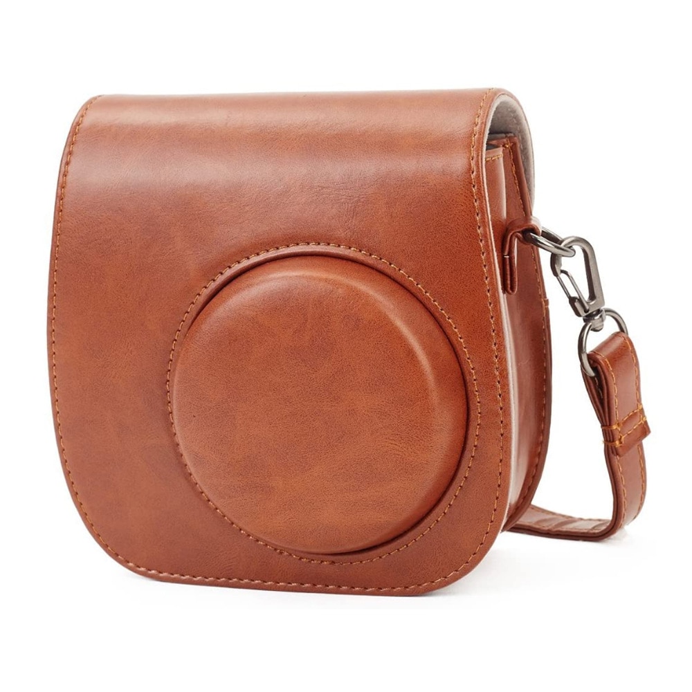 Polaroid kamera mini 9 8+8 storgage taske kamera taske skulder sele beskyttende ærme brun