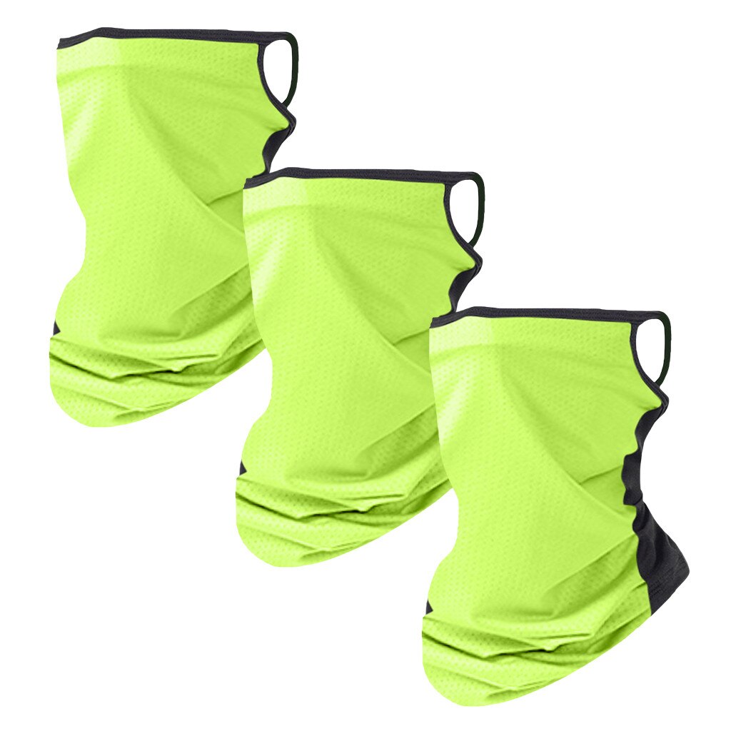 3 stk unisex rave bandana hals gamasje rør hodeplagg utendørs fotturer sykling bandana pustende anti støv ansikt skjerf kvinner menn: Grønn