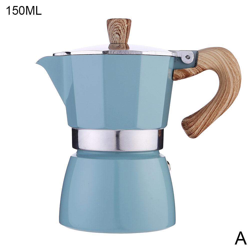 Kaffebryggare perkolator gryta spis topp italiensk stil espressoböna 150/300ml moka gryta kaffekanna: A