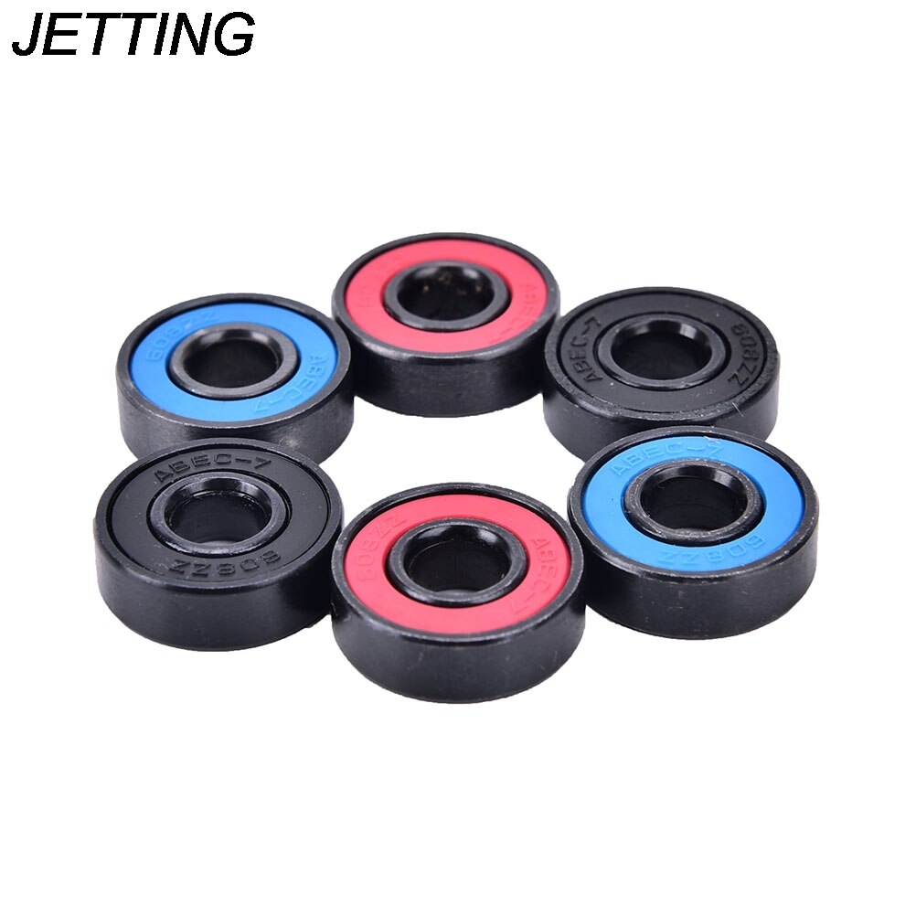 8Pcs/Set Integrated Spacer Bearings 608RS Steel Skate Skateboard