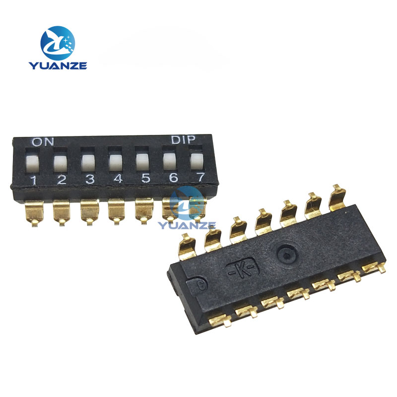 10pcs/lot Slide Type SMT SMD Dip Switch, 2.54mm Pitch 2 Row 4 Pin 2 Position / 8 pin 4 Position / 16 pin 8 Position: green