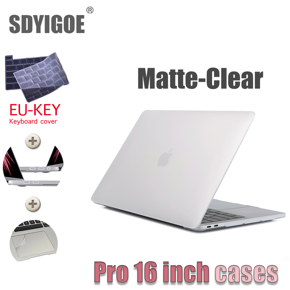 For macbook pro16 cases A2141 Laptop case Crystal notebook protective cover full protection 16 inch Matte clear Hard shell: EU-Key Matte-clear