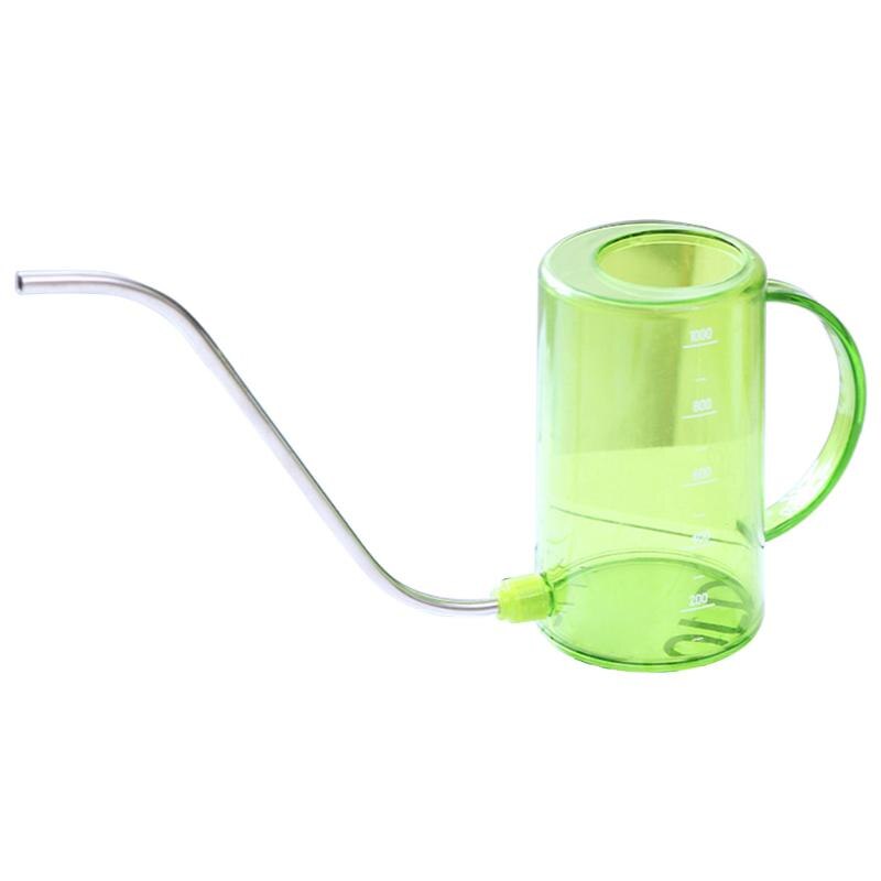 1000Ml Transparante Bloem Sprinkler Lange Mond Rvs Gieter: green
