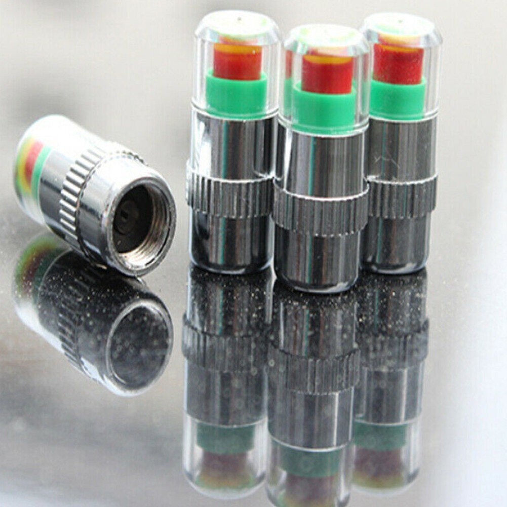 4pcs Car Tire Pressure Gauge Indicator Alert Monitoring Valve Cap Sensor Tire Pressure Indicator External Valve Detection Cap