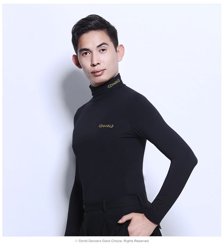 DOUBL Long Sleeve National Sandard Dance Dress Adult Jacket Ballroom Male Latin Dance Training Clothes Samba Costume men: 44