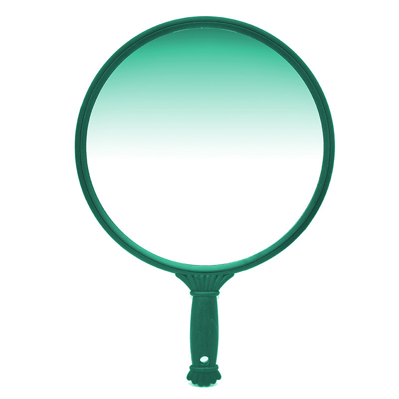 Round Handle Mirror Plastic Handle Mirror Beauty Salon Makeup Mirror Hair Salon Styling Mirror: Green