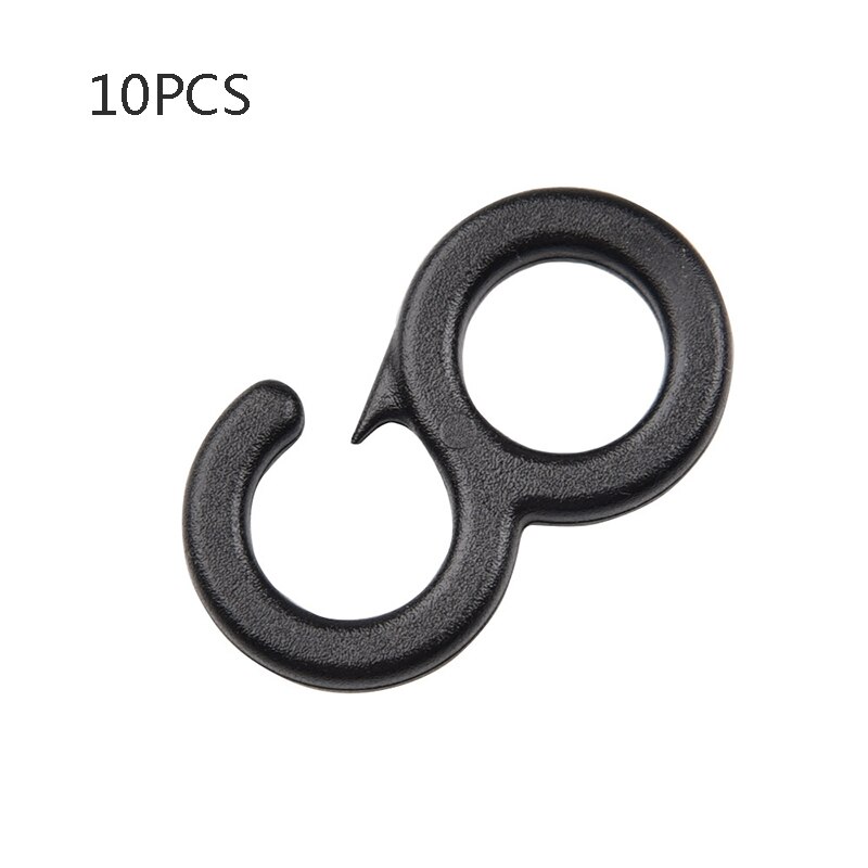 10 Pcs Plastic Shock Backpack Bungee Cord Karabiner Hook Elastic Cord Rope End Buckle Camping Tent Fasten Hanging Tool Accessory: B
