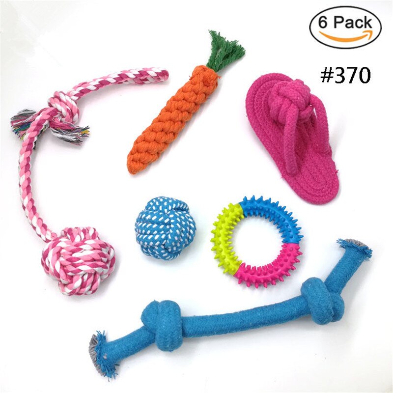 Newest Puppy Pet Dog Toys Set Pet Dog Chew Toys Rope Durable Cotton Clean Teeth for Small to Medium Dogs Randomly Colors 4-10pcs