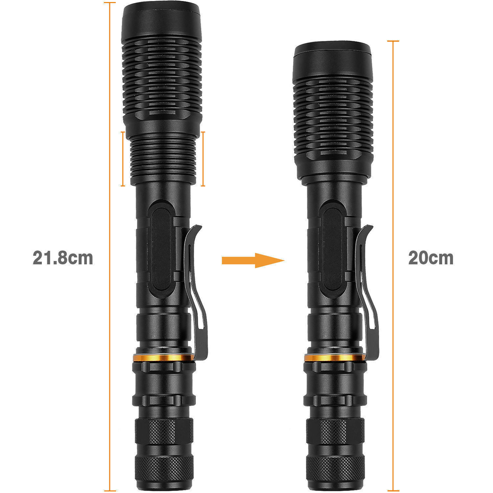 Superheldere Led Zaklamp Telescopische Zoomlamp Buiten Waterdicht Werklicht Noodlamp Camping Wandellamp Batterij Power