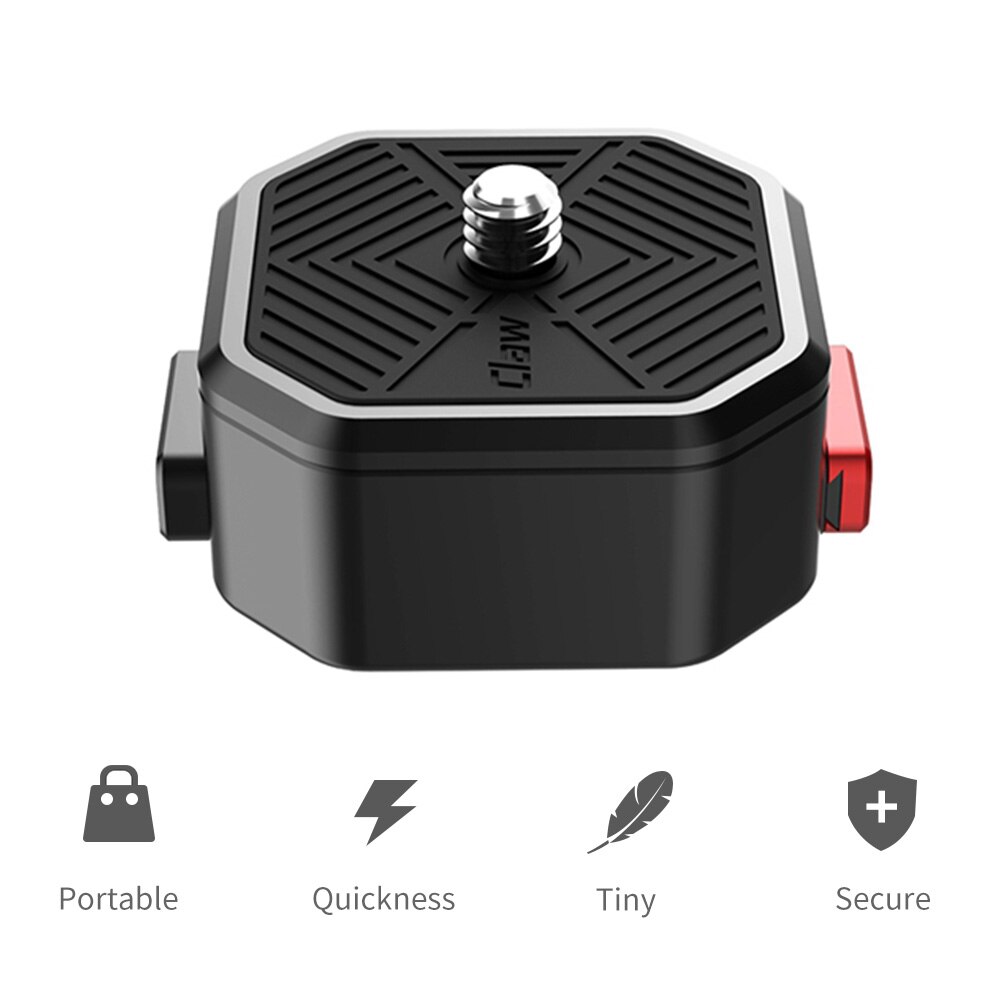 Ulanzi garra placa de liberação rápida mini qr plater com 1/4 Polegada parafuso para câmera digital dslr e outros dispositivos