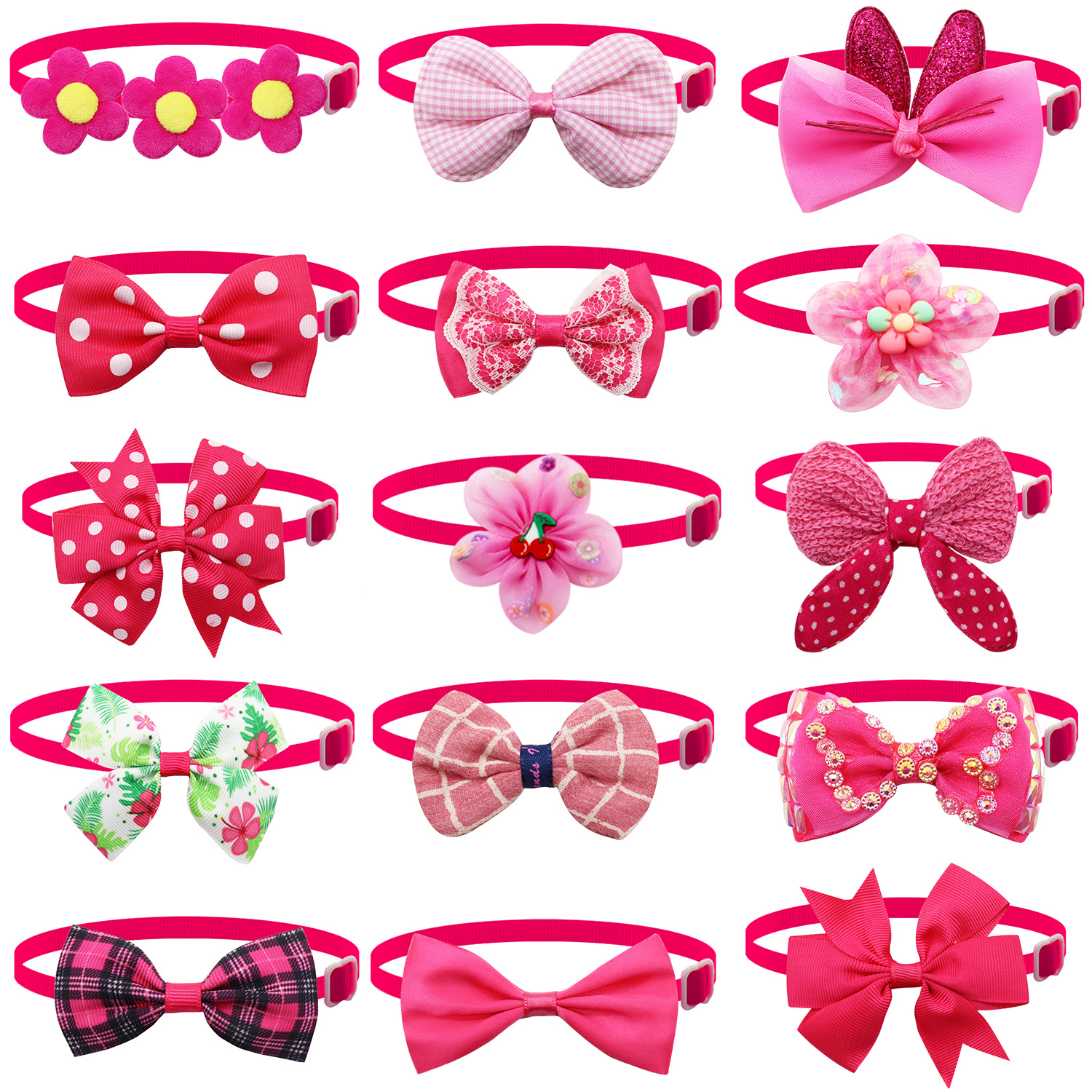50/100 pièces violet rouge vert bleu rosé Cyan rose chien arcs animaux de compagnie toilettage accessoires arcs chiot noeuds papillon cravates fille chien nœuds papillon: L / Rouge