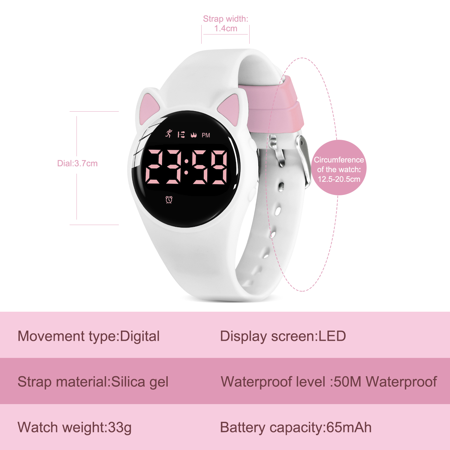 Kids Fitness Watch Digital Activity Tracker Watch for Kids Ages 3-12 Non-Bluetooth Alarm Count Steps Wrist Watch for Kids