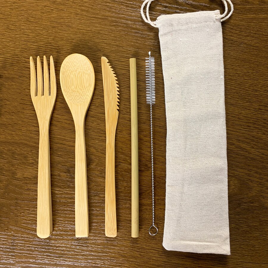 6/8/10pcs Natuurlijke Bamboe Rietjes Herbruikbare biologische rietjes met stro schoner borstels voor Party Verjaardag bruiloft Bar Tool