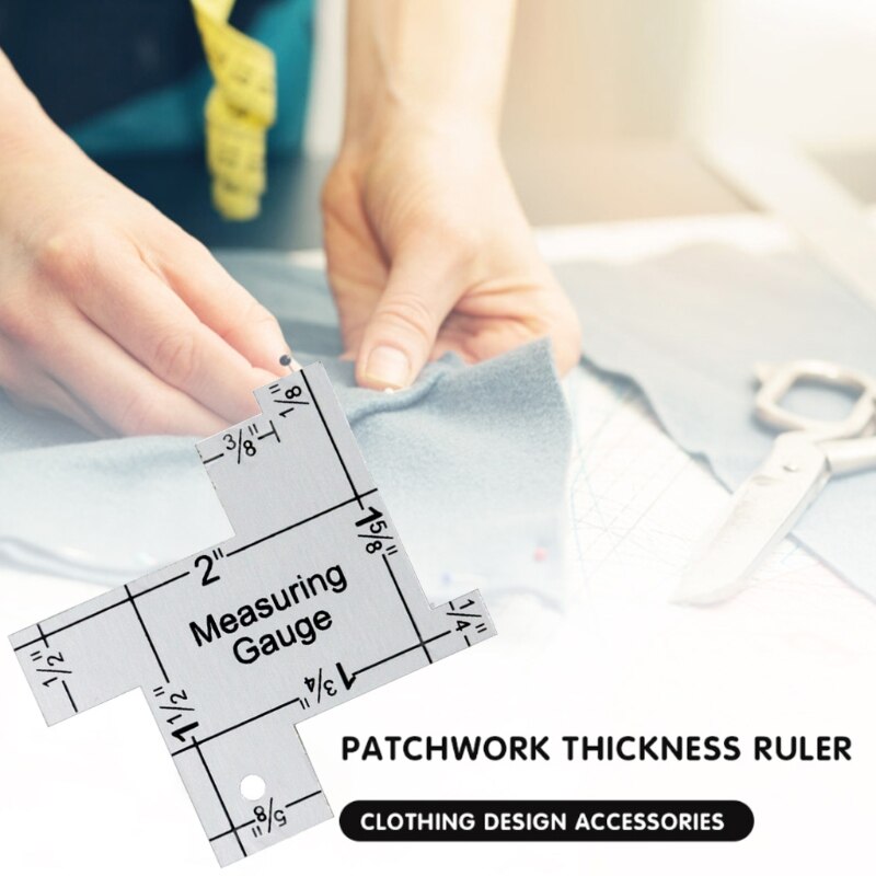Multi-purpose Measuring Gauge Aluminum Ruler Irregular Sewing Ruler Thickness Measuring Gauge for Patchworks Quilting