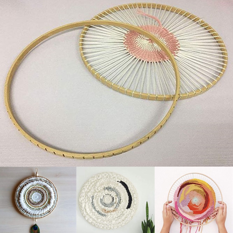 Métier à tricoter métier à tisser rond en bois, outils de tissage pour la maison, tentures murales faites à la main, outil d'artisanat ménager, Machine à tricoter 1 pièce