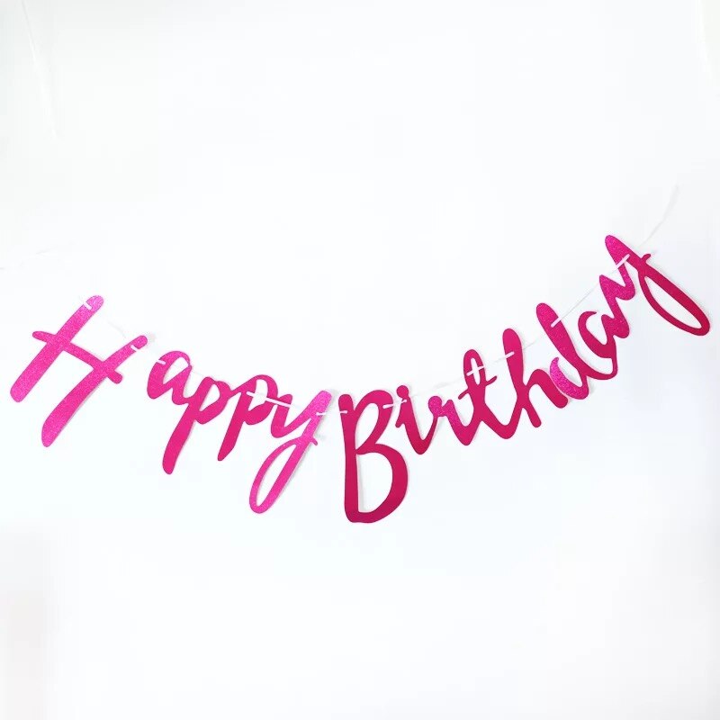 Happy Birthday Banner Bunting paper Birthday Party Hanging Garland Banner Baby Shower Decoration: Auburn