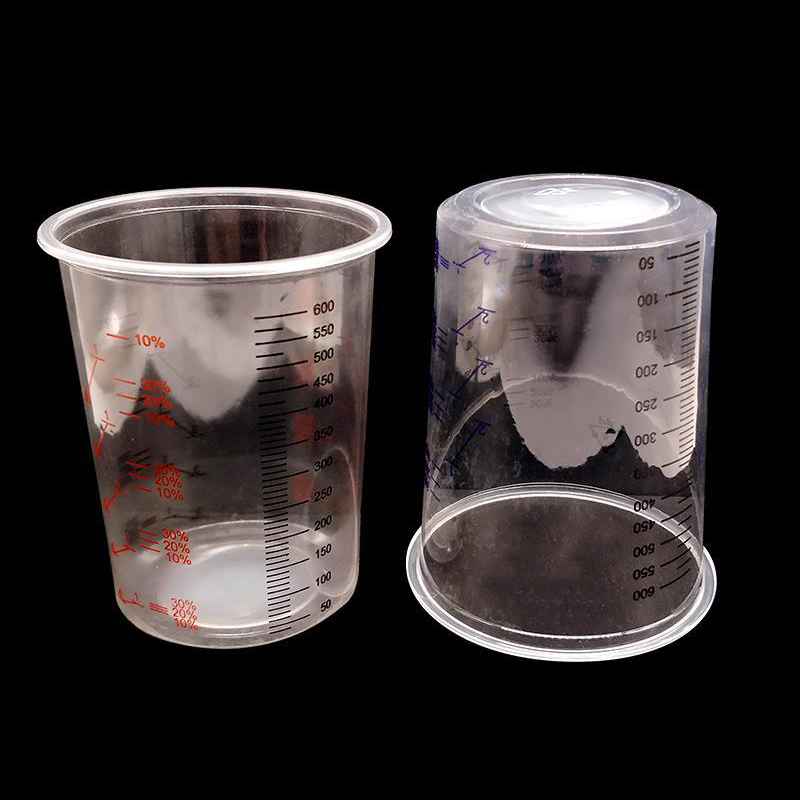 Practical 600ml Mixing Pots Paint Mixing Calibrated Cup For Accurate Mixing Of Paint And Liquids Plastic Paint Mixing Cups